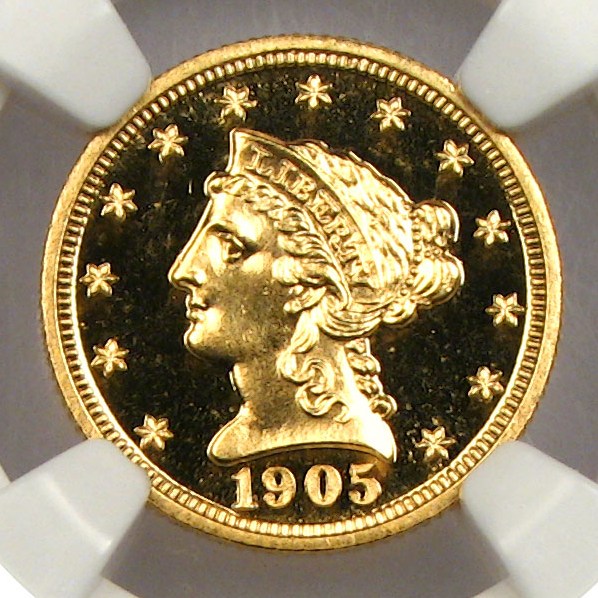 image for: 1905 $2 1/2 NGC Proof 66 Cameo