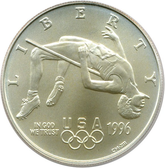 image for: 1996-D Olympic High Jump $1 PCGS MS70