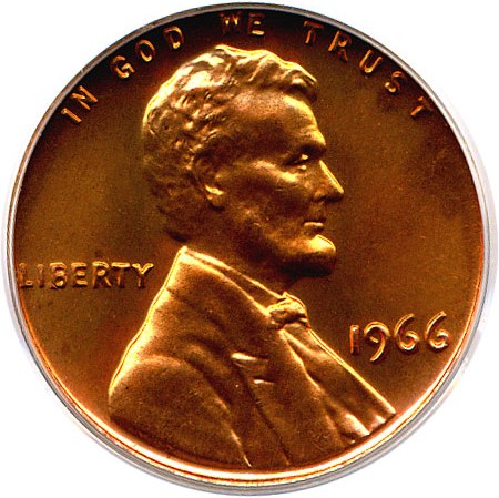 image for: 1966 1c PCGS MS67 RD (SMS)