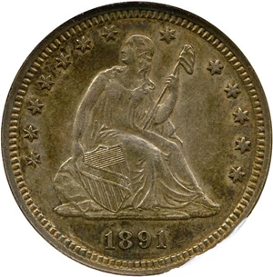 image for: 1891 25c NGC AU58