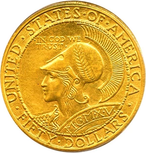 image for: 1915-S Panama-Pacific Round $50 PCGS MS61