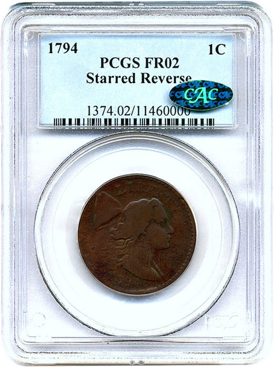 image for: 1794 Starred Reverse 1c PCGS/CAC Fair-2