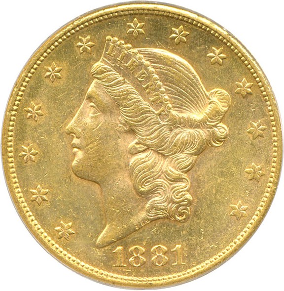 image for: 1881-S $20 PCGS MS60