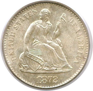 image for: 1872-S H10c PCGS/CAC MS66 (Mintmark Above Wreath)