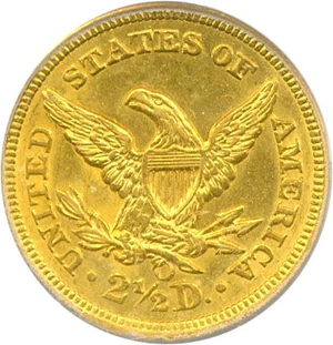 image for: 1857-O $2 1/2 PCGS MS62