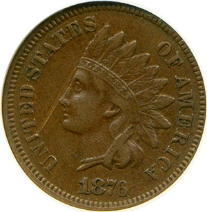 image for: 1876 1c DGS XF40 (Scratched)
