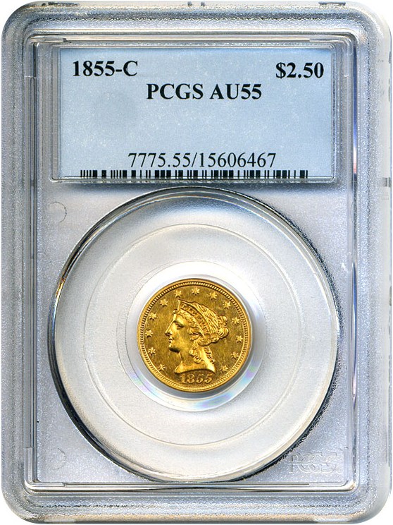 image for: 1855-C $2 1/2 PCGS AU55
