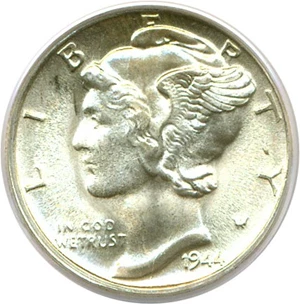 image for: 1944-S 10c PCGS MS65 FB OGH