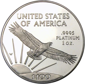 image for: 1997-W $100 PCGS Proof 70 DCameo (Platinum Eagle)