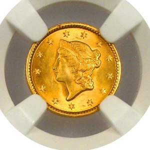 image for: 1851 G$1 NGC MS65