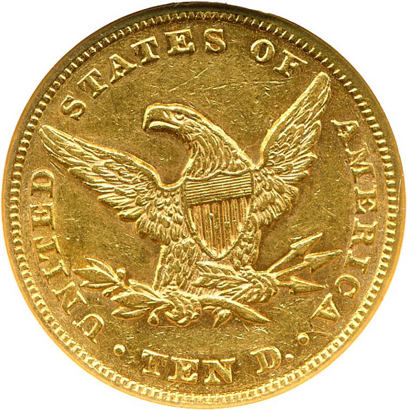 image for: 1857 $10 NGC AU55