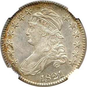 image for: 1821 50c NGC/CAC AU55