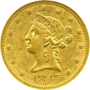 image for: 1847 $10 NGC XF45
