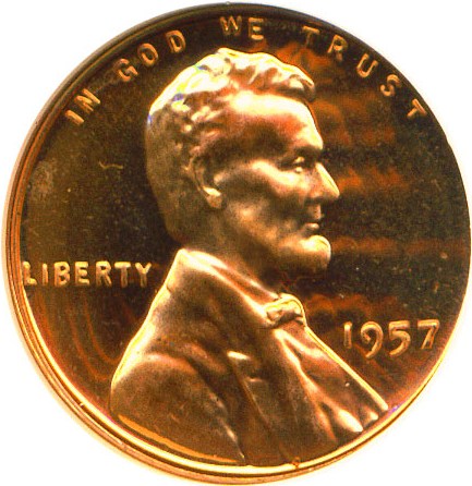 image for: 1957 1c NGC Proof 67 RD Cameo