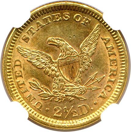 image for: 1860 $2 1/2 NGC AU58 (New Reverse)