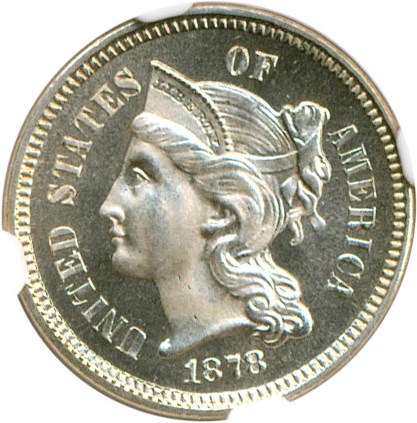 image for: 1878 3cN NGC/CAC Proof 67 Cameo