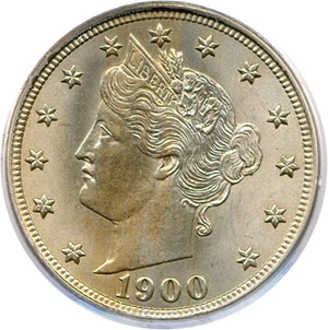 image for: 1900 5c PCGS/CAC MS63