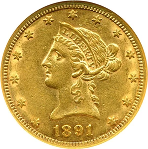 image for: 1891-CC $10 NGC AU55