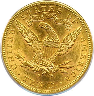 image for: 1892-S $10 PCGS MS63
