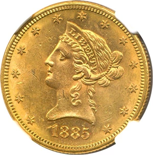 image for: 1885 $10 NGC MS62