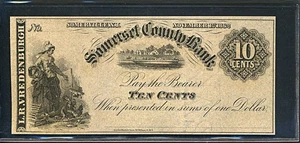 image for: L.R. Vrendenburgh 10c Somerset County Bank Note Raw