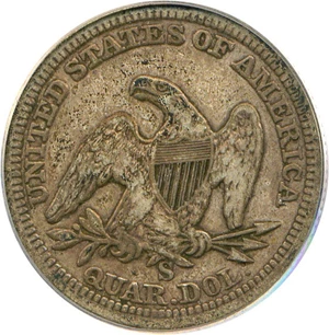 image for: 1864-S 25c PCGS VF25