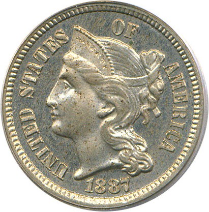 image for: 1887/(6)  3cN PCGS Proof 63 Cameo