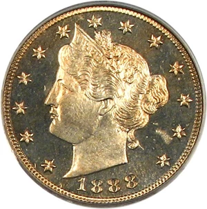 image for: 1888 5c PCGS Proof 64 Cameo