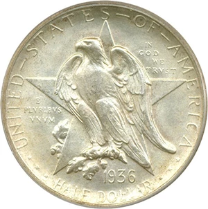 image for: 1936-S Texas 50c PCGS/CAC MS66