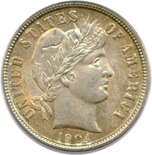image for: 1904 10c PCGS MS64