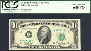 image for: 1950B $10 * Star * PCGS Choice CU64 PPQ (Fr.2012B)