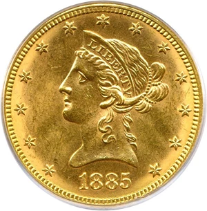 image for: 1885 $10 PCGS MS63