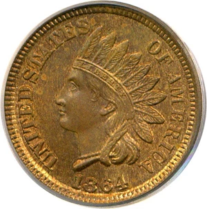 image for: 1864 Bronze 1c PCGS MS64 RB
