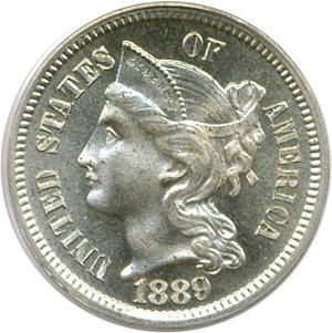 image for: 1889 3cN PCGS Proof 64 Cameo