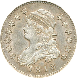 image for: 1818/5 25c NGC AU55 (B-1)