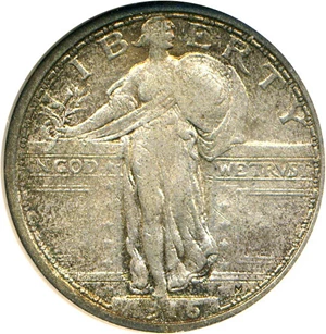 image for: 1916 Standing Liberty 25c NGC VF35