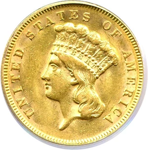 image for: 1878 $3 PCGS AU58