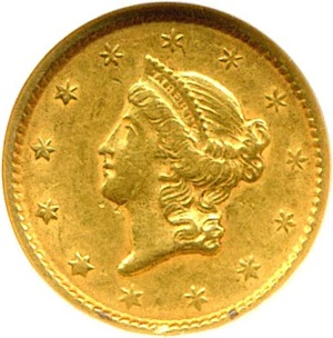 image for: 1851 G$1 NGC XF45