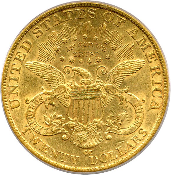 image for: 1891-CC $20 PCGS AU53