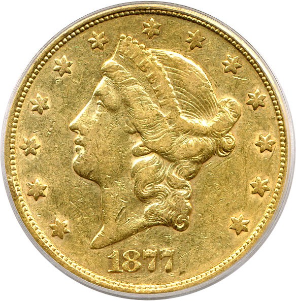 image for: 1877-S $20 PCGS XF40 