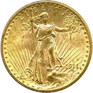 image for: 1911-S $20 PCGS MS64