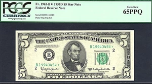 image for: 1950D * Star * $5 PCGS Gem CU65 PPQ (Fr.1965B)