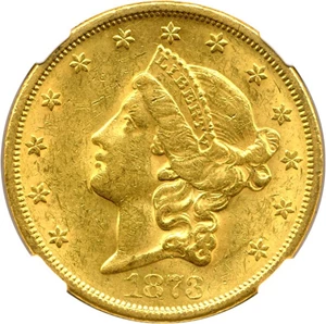 image for: 1873-S $20 NGC MS60 (Closed 3)
