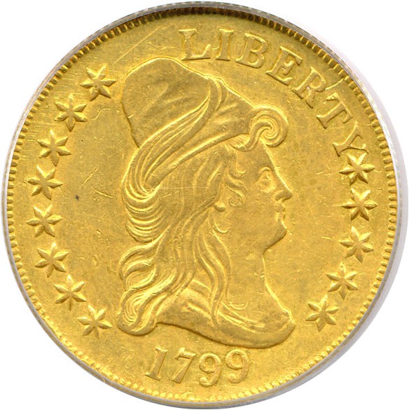 image for: 1799 $10 PCGS AU53  (Small Stars Obverse)
