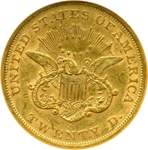 image for: 1855-S $20 NGC XF45