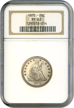 image for: 1875 25c NGC Proof 63
