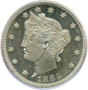 image for: 1883 No Cents 5c PCGS/CAC Proof 65 ex: Dyer Proofs
