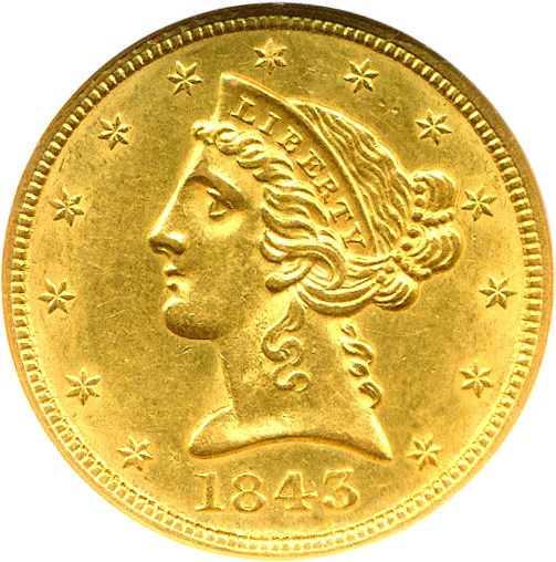image for: 1843 $5 NGC MS60