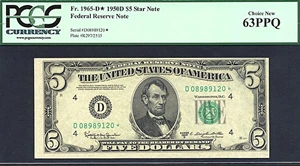 image for: 1950D * Star * $5 PCGS Choice CU63 PPQ (Fr.1965D)