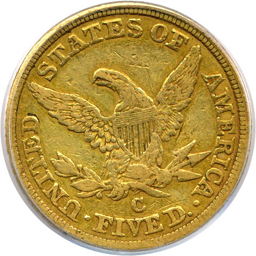 image for: 1844-C $5 PCGS VF35